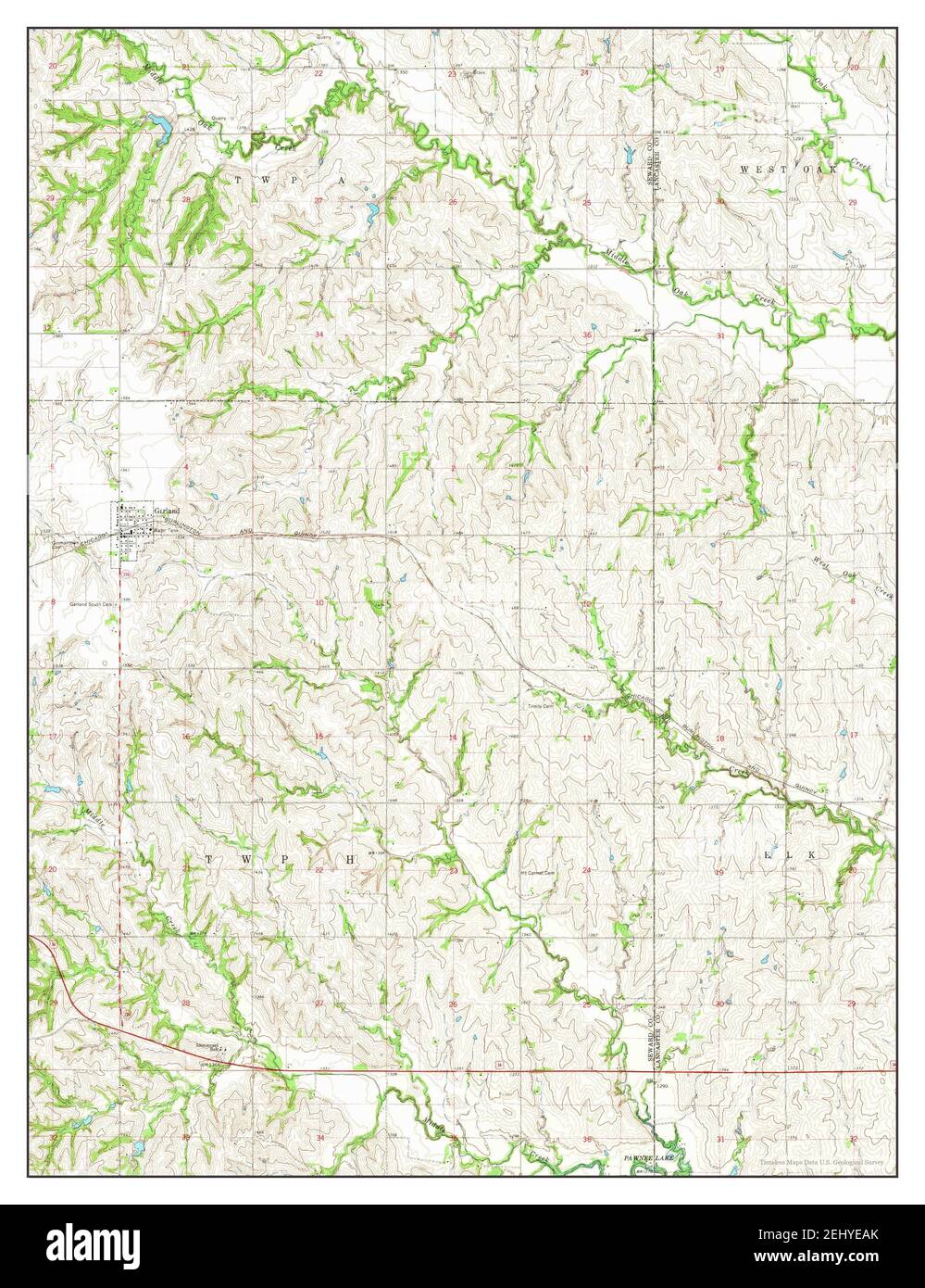 Garland, Nebraska, map 1964, 124000, United States of America by
