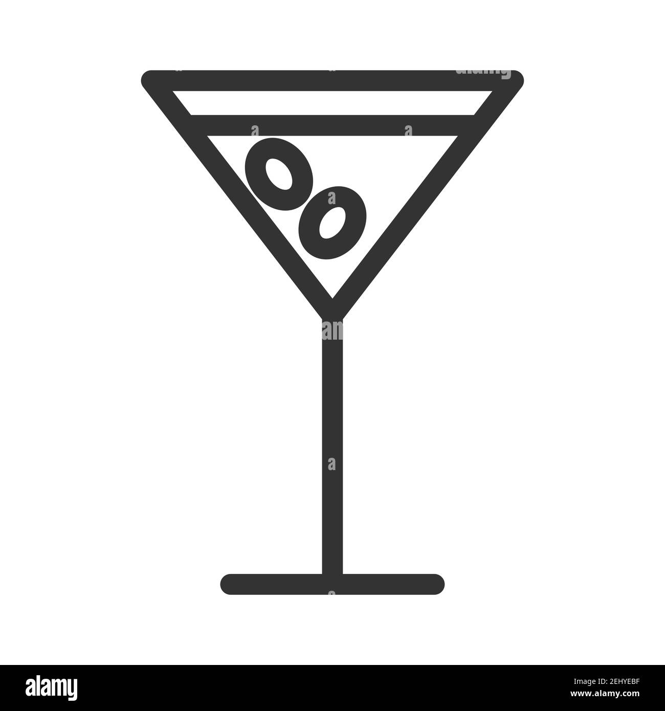 Glass with vermouth. Simple food icon in trendy line style isolated on white background for web apps and mobile concept. Vector Illustration. EPS10 Stock Vector