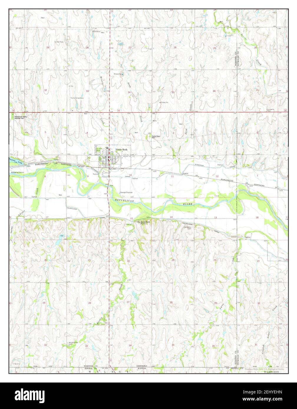 Guide Rock, Nebraska, map 1974, 124000, United States of America by