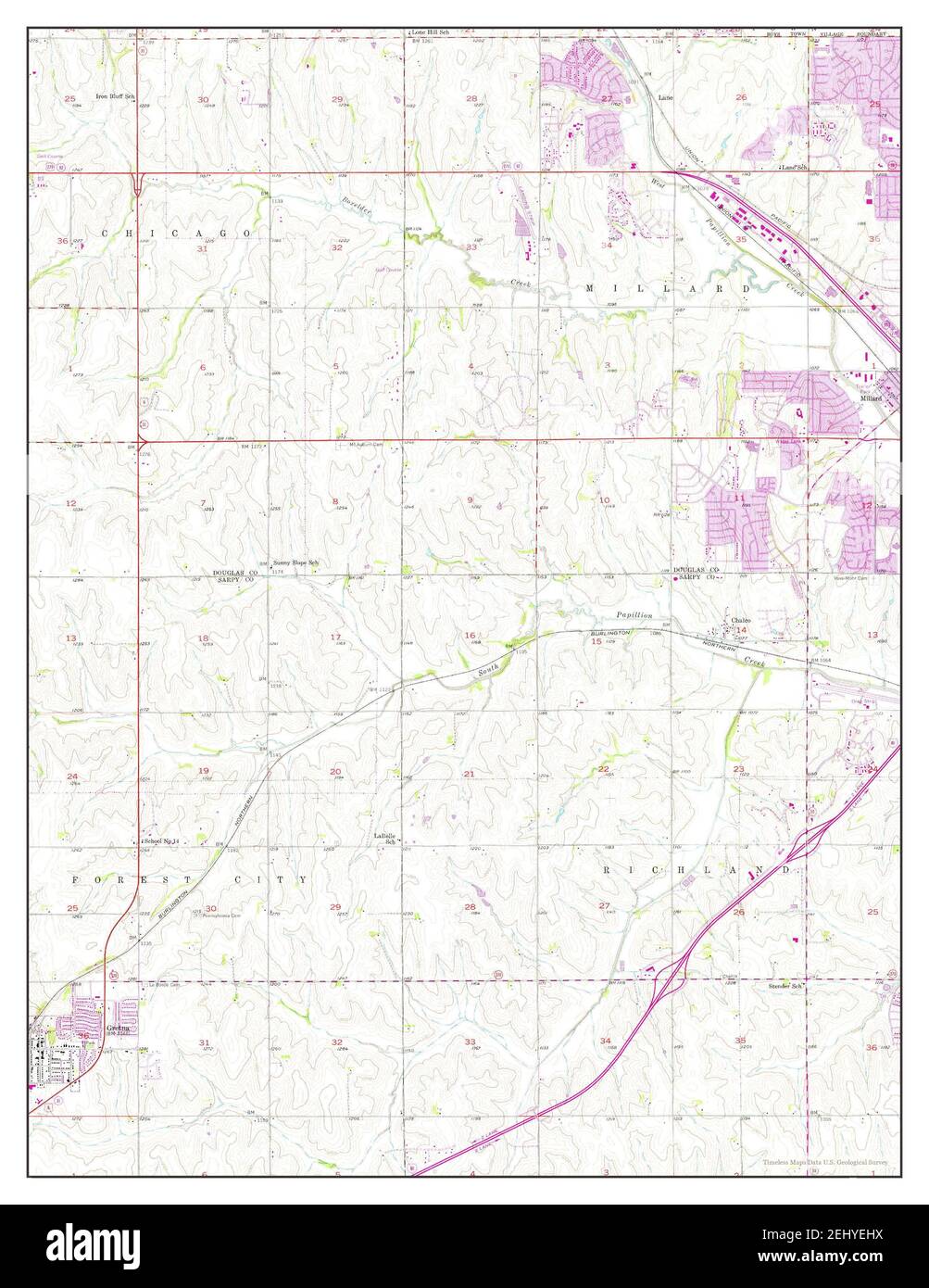 Gretna, Nebraska, map 1956, 124000, United States of America by