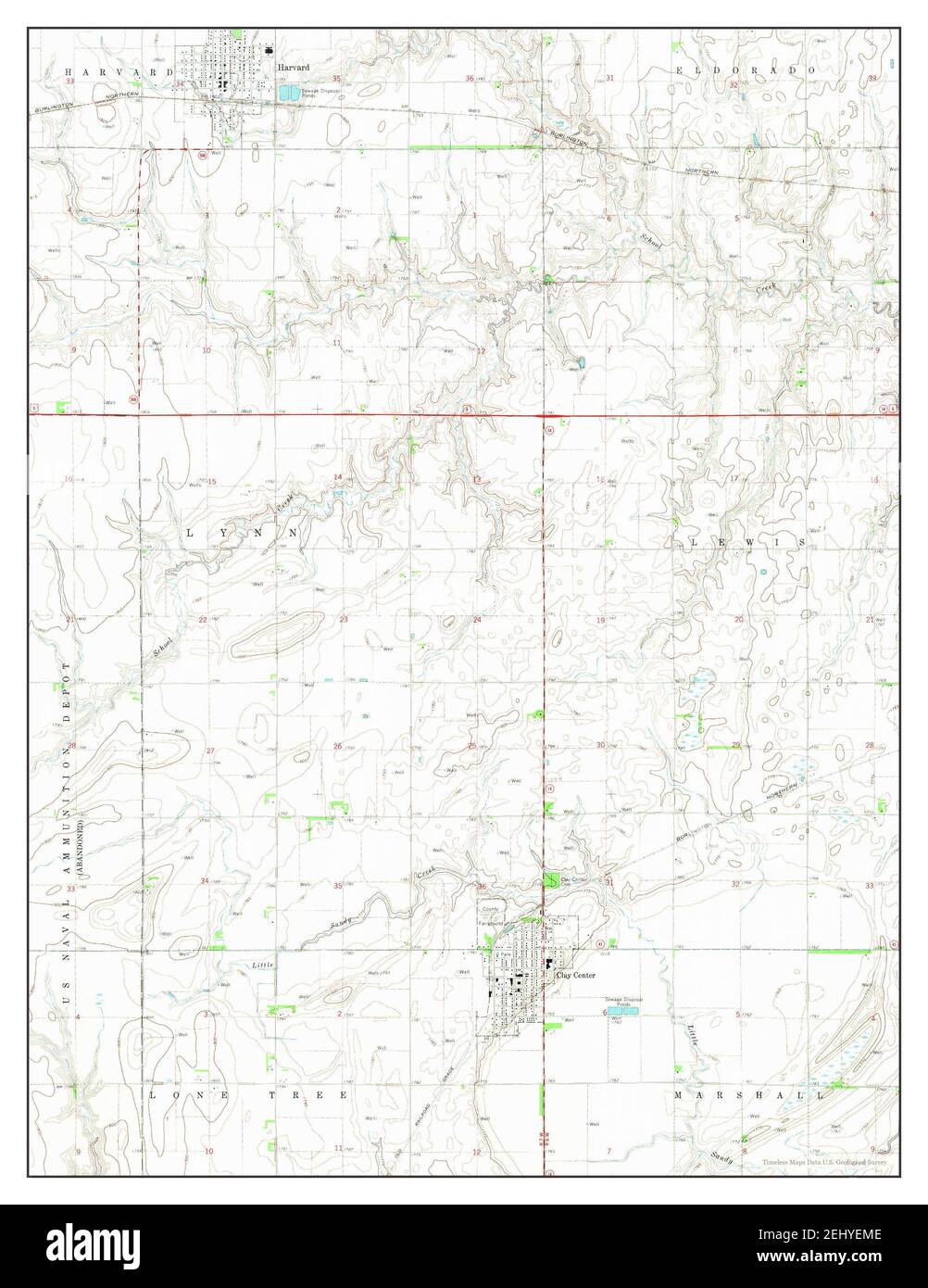 Harvard, Nebraska, map 1969, 1:24000, United States of America by Timeless Maps, data U.S. Geological Survey Stock Photo