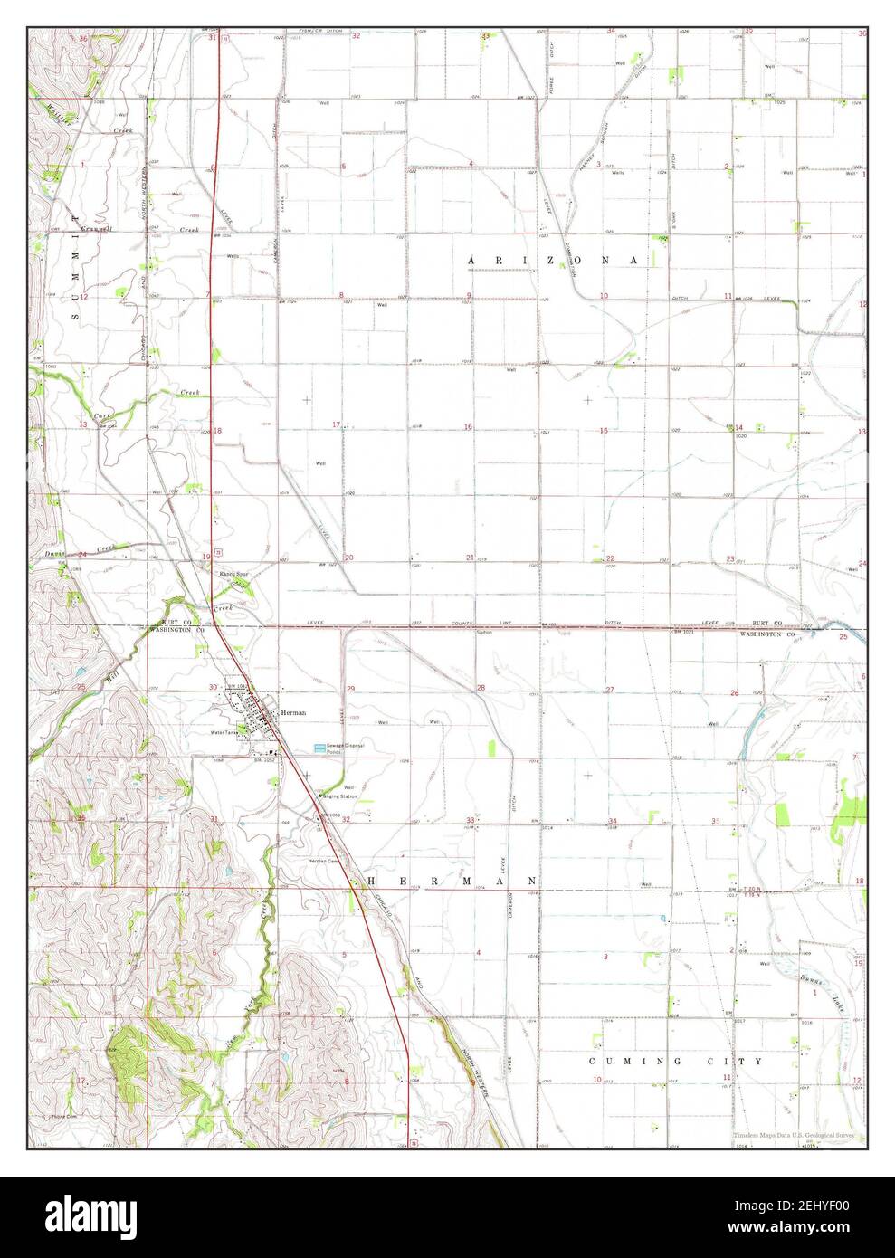 Herman, Nebraska, map 1970, 124000, United States of America by Timeless Maps, data U.S