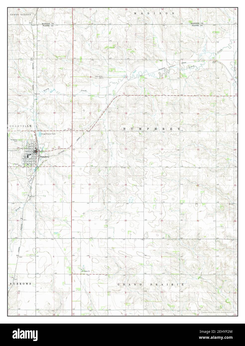 Humphrey, Nebraska, map 1966, 124000, United States of America by Timeless Maps, data U.S