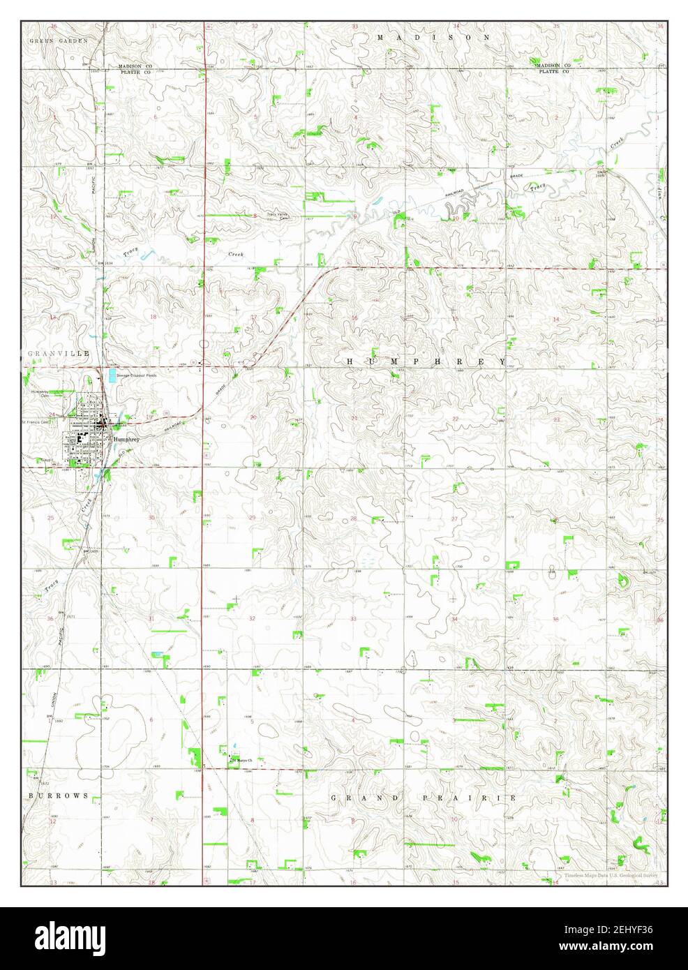 Humphrey, Nebraska, map 1966, 124000, United States of America by Timeless Maps, data U.S