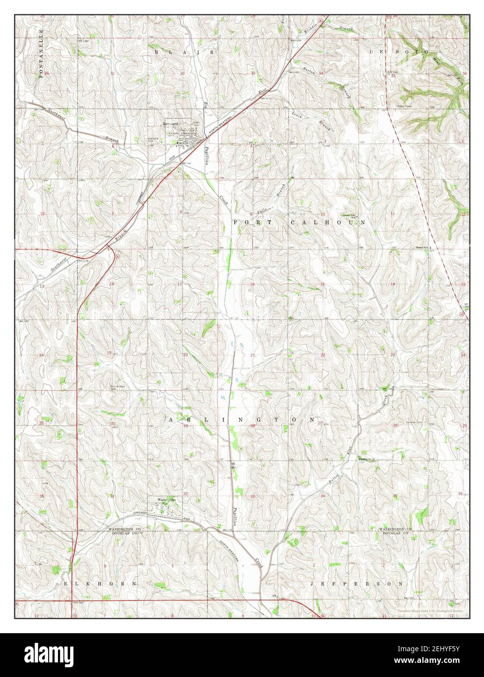 Kennard, Nebraska, map 1968, 1:24000, United States of America by Timeless Maps, data U.S. Geological Survey Stock Photo