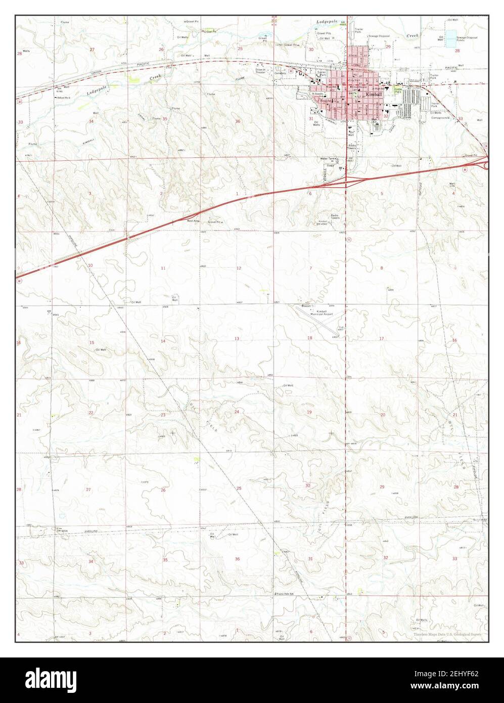 Kimball, Nebraska, map 1972, 1:24000, United States of America by Timeless Maps, data U.S. Geological Survey Stock Photo