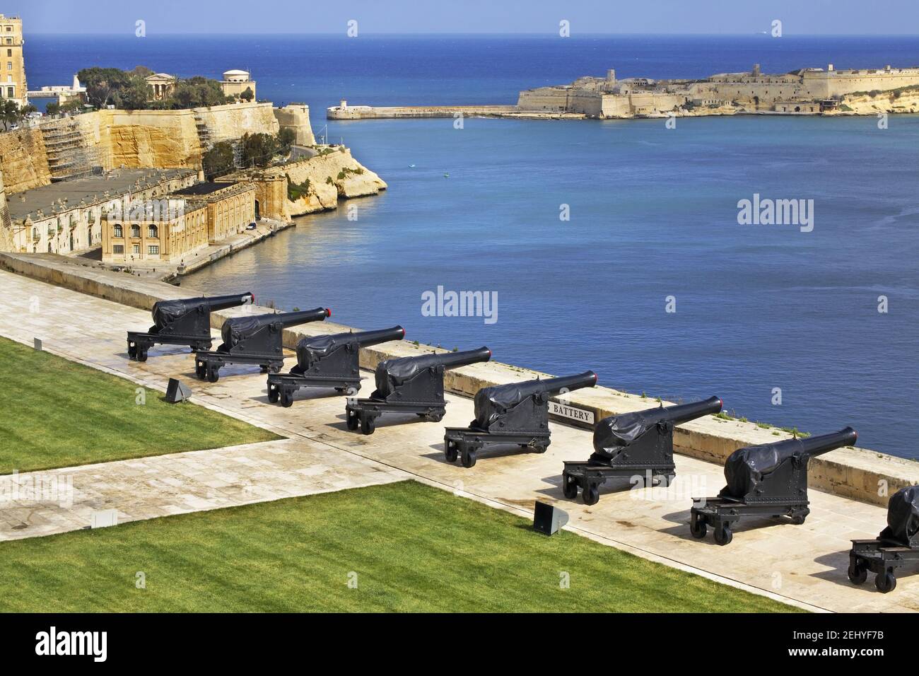 Saluting battery in Valletta. Malta Stock Photo Alamy