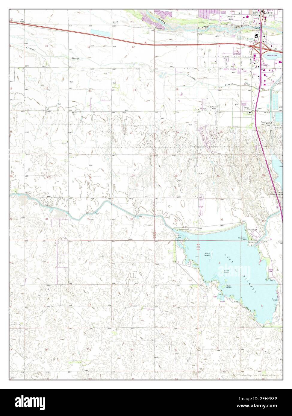 Lake Maloney, Nebraska, map 1970, 124000, United States of America by