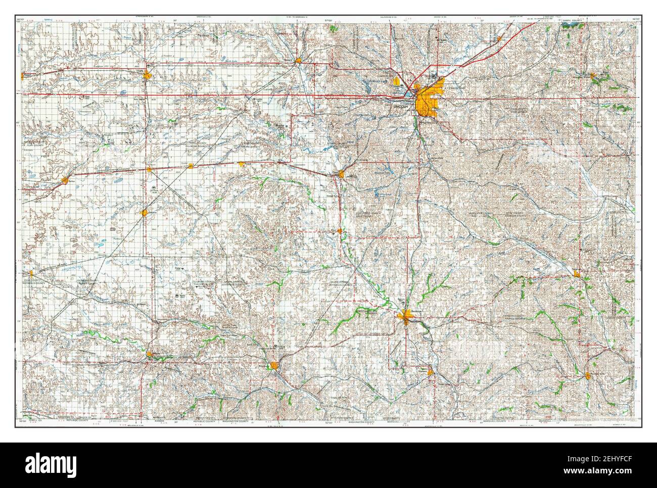 Lincoln, Nebraska, map 1955, 1:250000, United States of America by ...