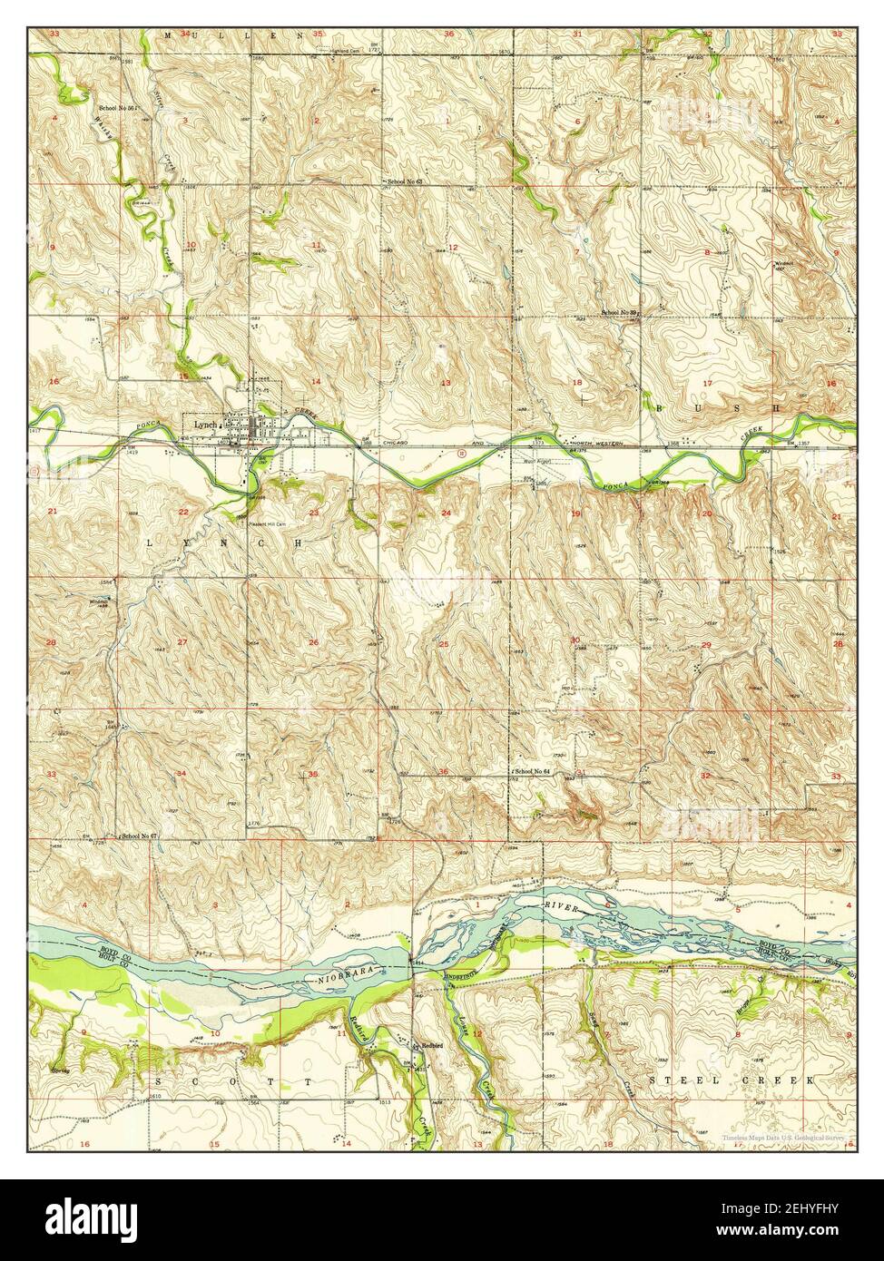 Lynch, Nebraska, map 1950, 124000, United States of America by