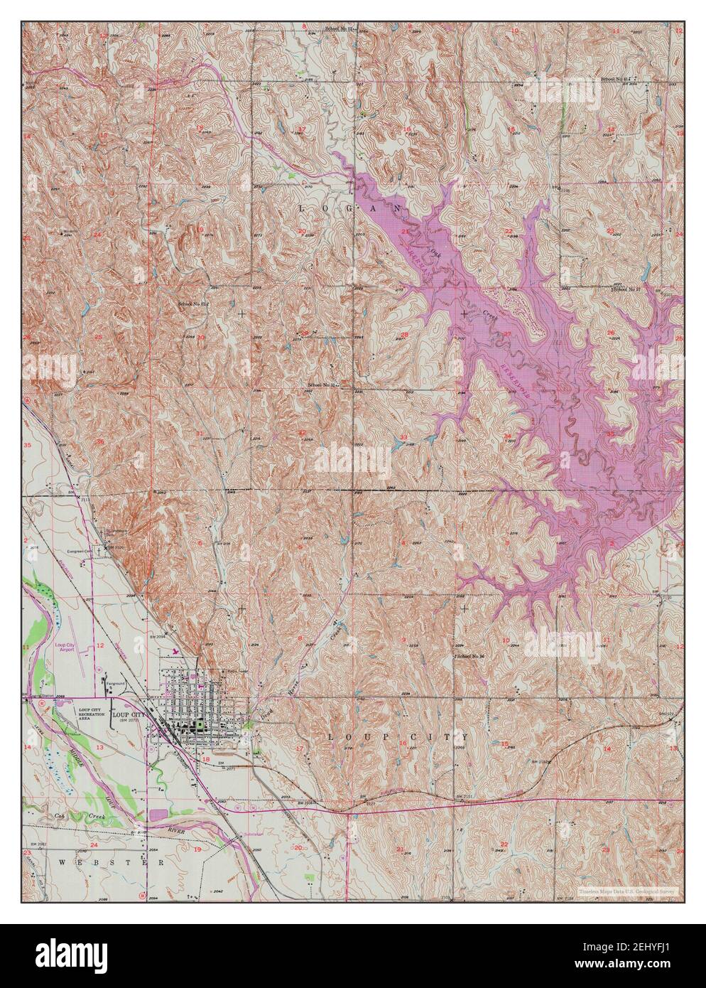 Loup City, Nebraska, map 1953, 124000, United States of America by