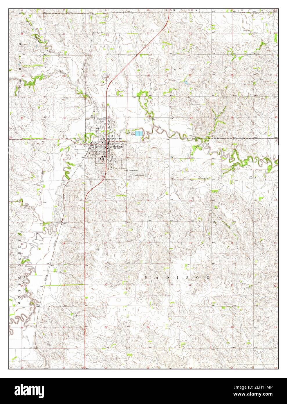 Madison, Nebraska, map 1963, 124000, United States of America by Timeless Maps, data U.S