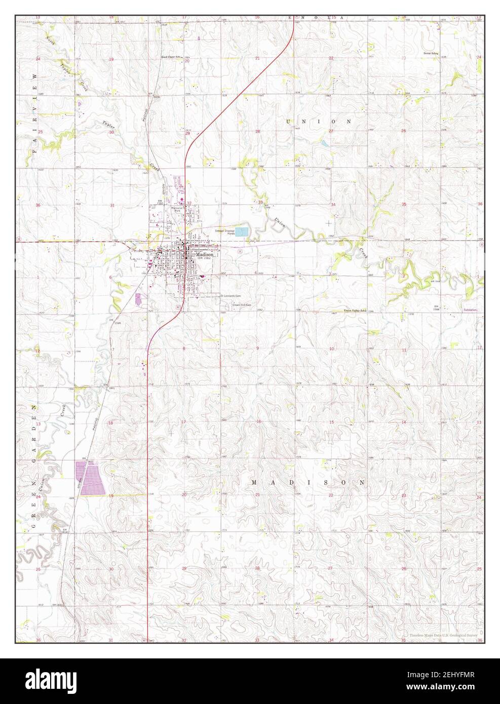 Madison, Nebraska, map 1976, 124000, United States of America by Timeless Maps, data U.S