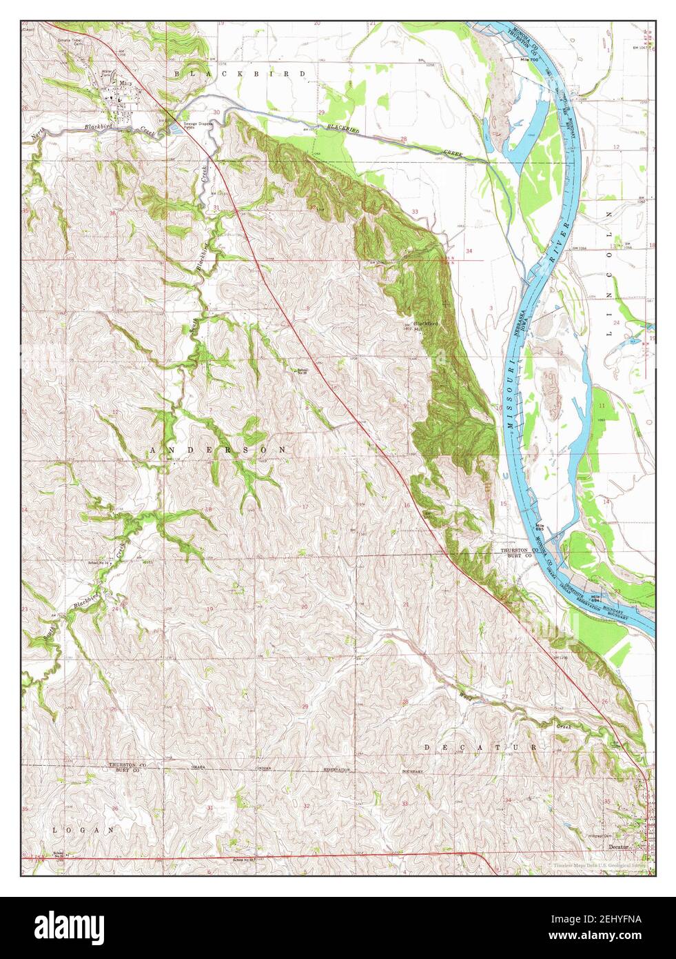 Macy, Nebraska, map 1966, 124000, United States of America by Timeless