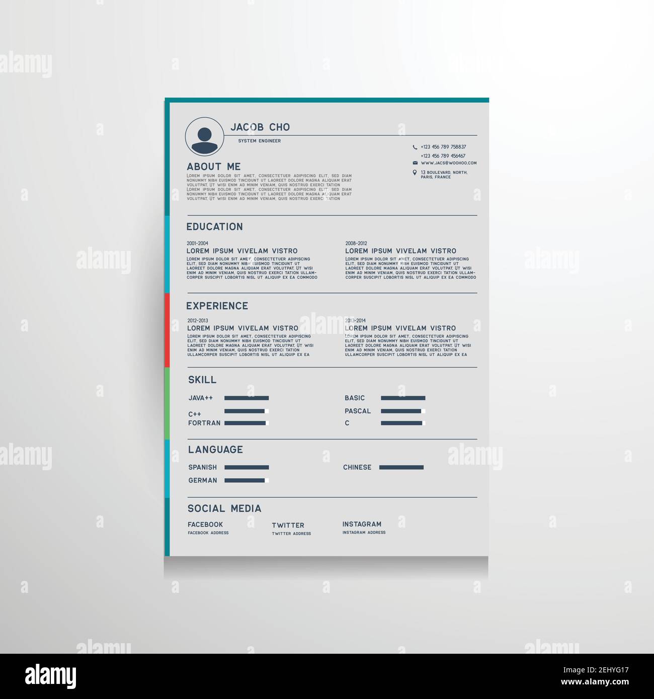 curriculum vitae flyer and leaflet design, vector illustration Stock Vector