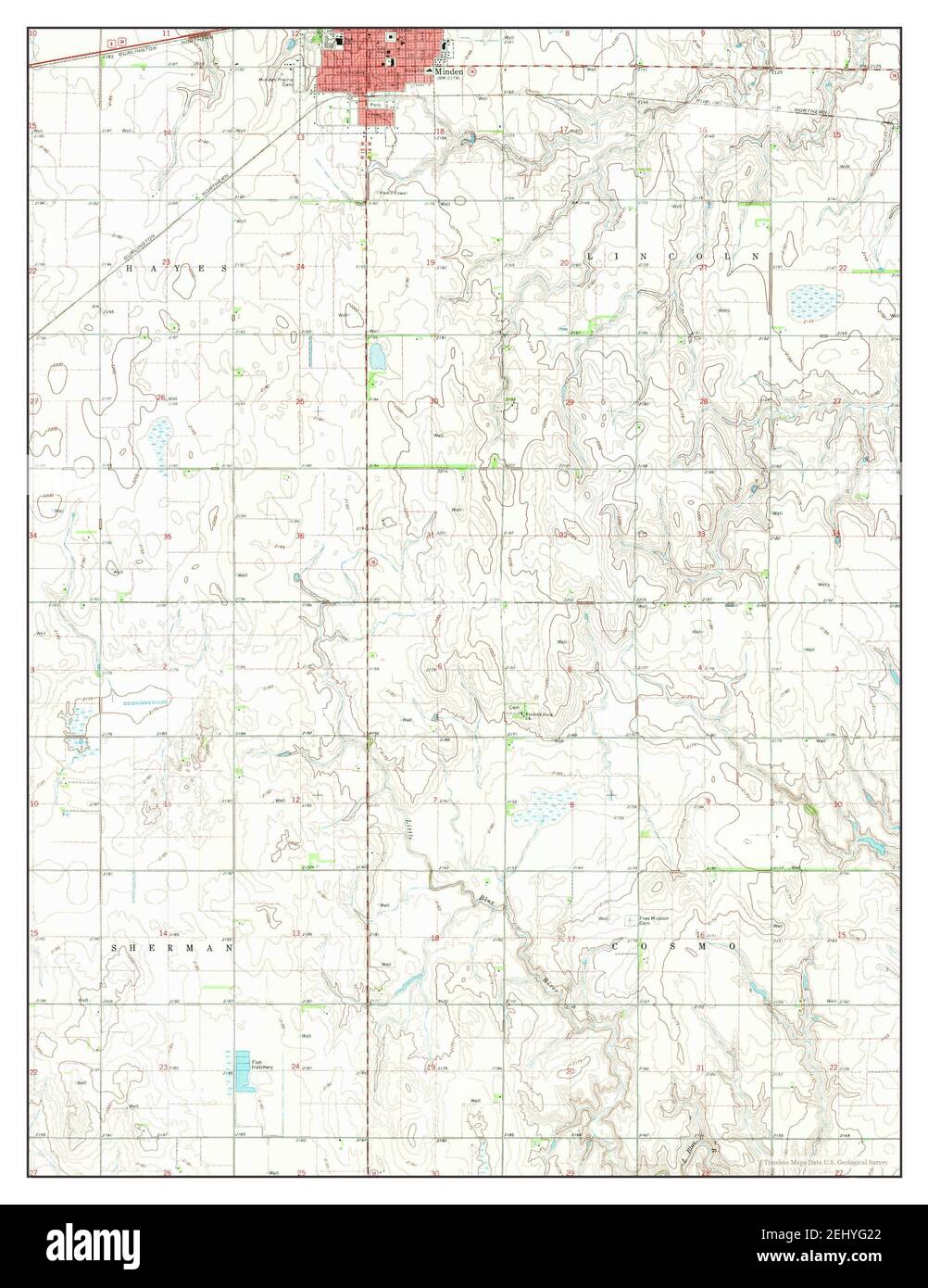 Map of minden nebraska Cut Out Stock Images & Pictures - Alamy