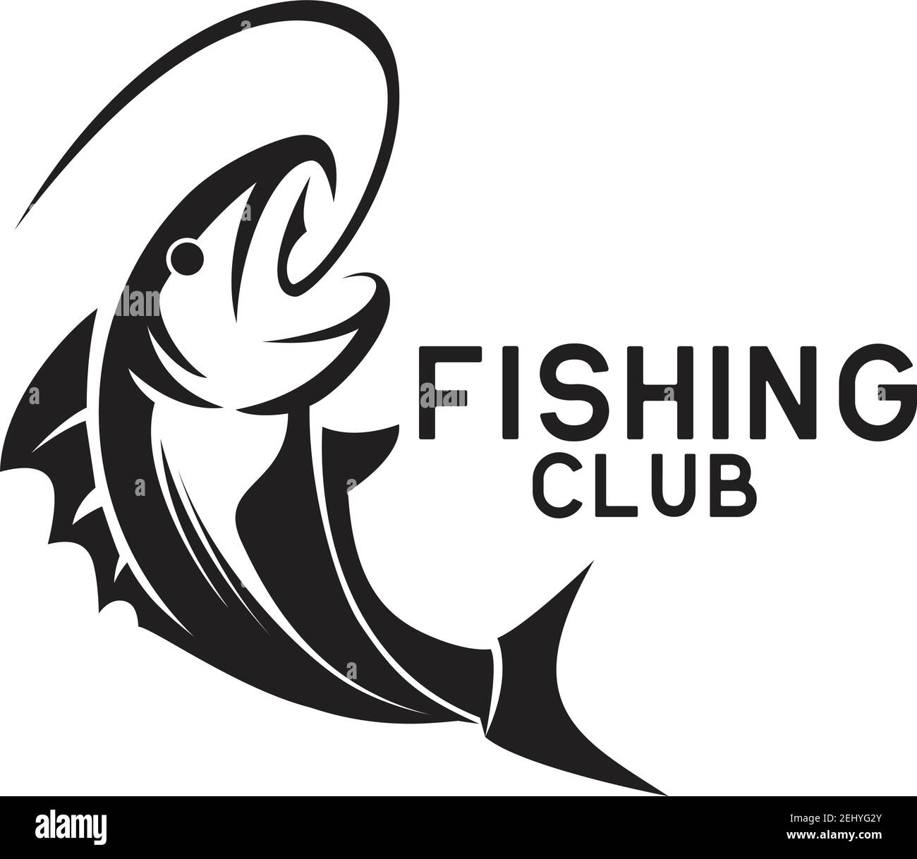 fishing logo on white background, vector illustration Stock Vector