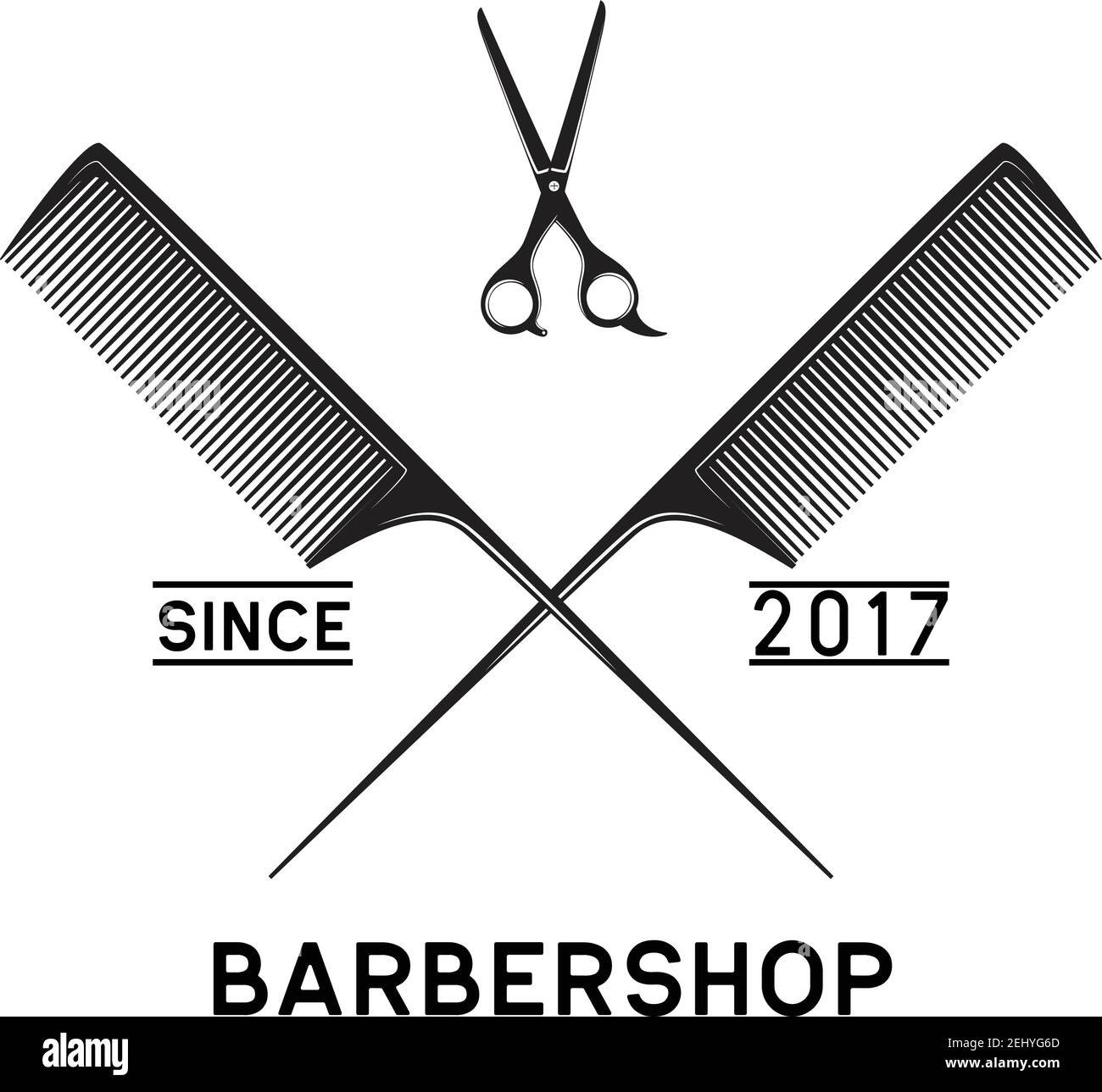 barber shop logo isolated on white background, vector illustration Stock Vector