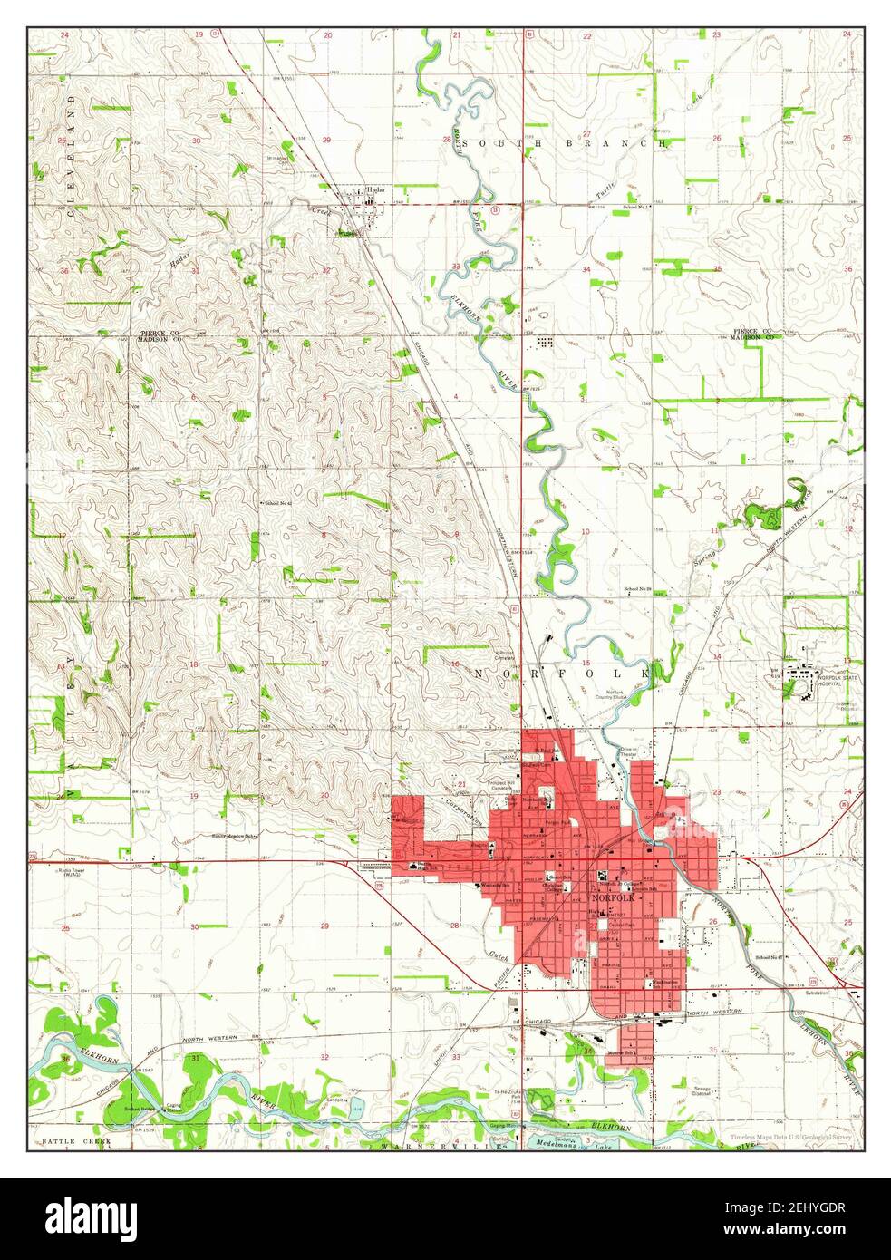 Norfolk, Nebraska, map 1963, 124000, United States of America by