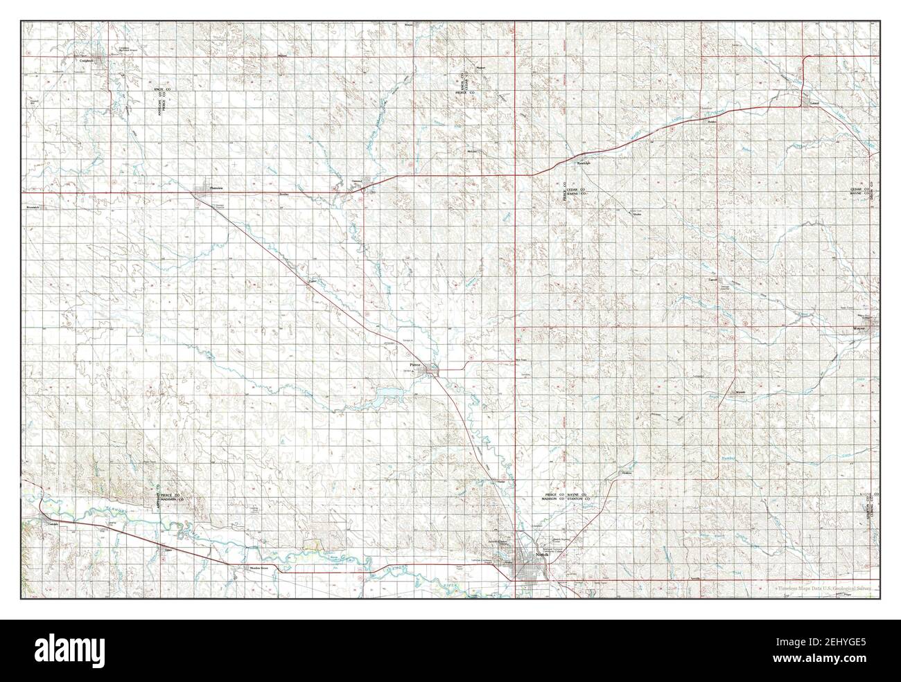 Norfolk, Nebraska, map 1985, 1100000, United States of America by