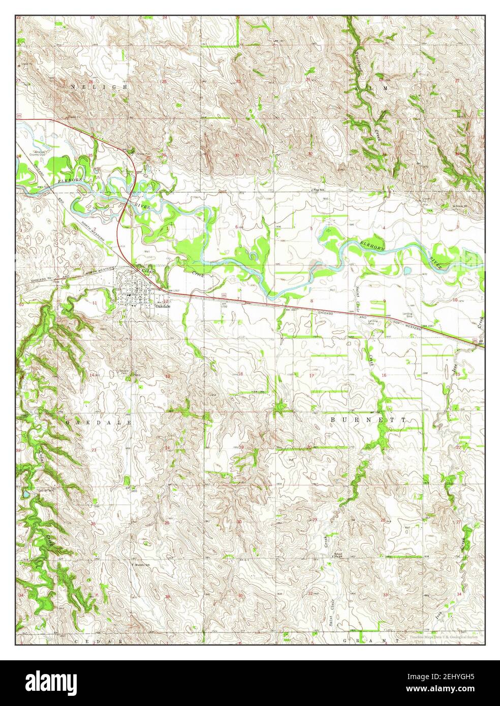 Oakdale, Nebraska, map 1963, 124000, United States of America by