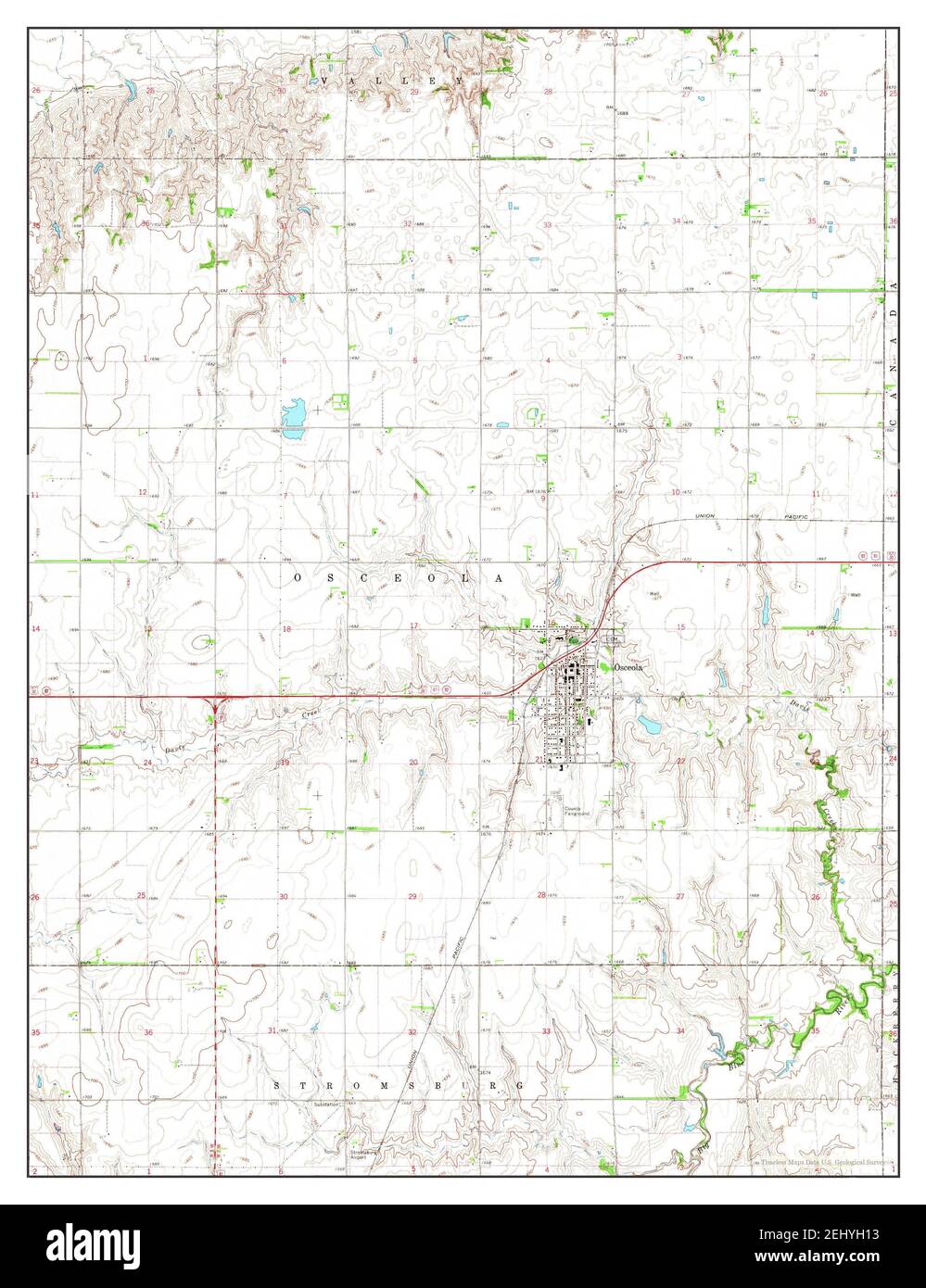 Osceola, Nebraska, map 1965, 124000, United States of America by
