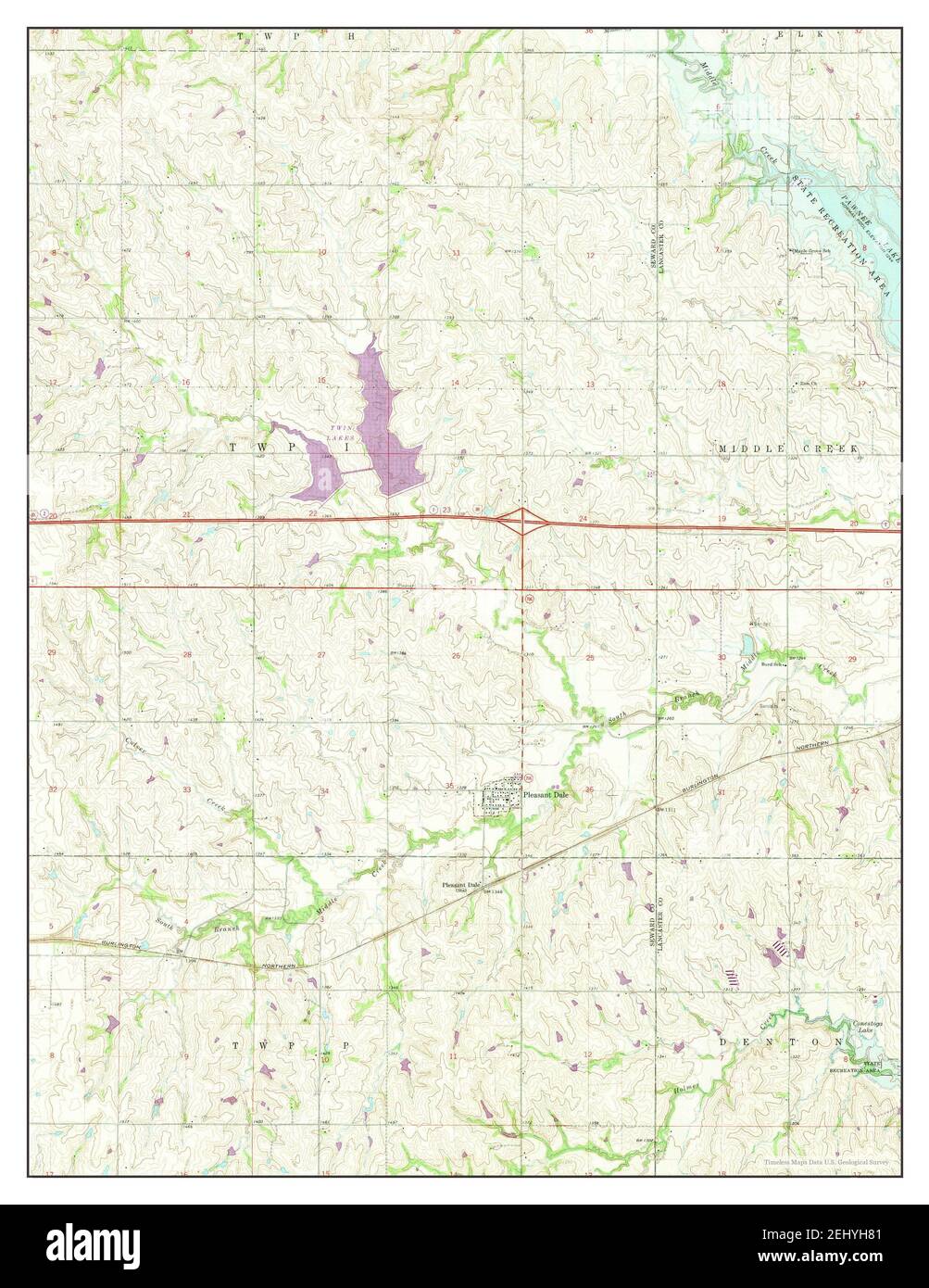 Pleasant Dale, Nebraska, map 1964, 124000, United States of America by