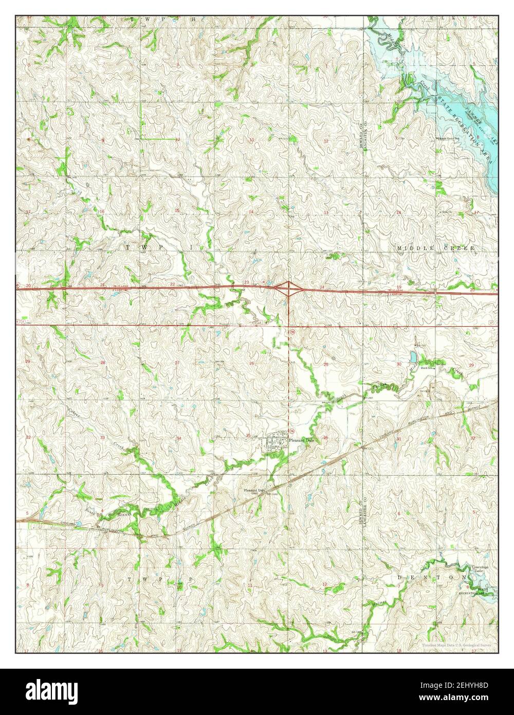 Pleasant Dale, Nebraska, map 1964, 124000, United States of America by