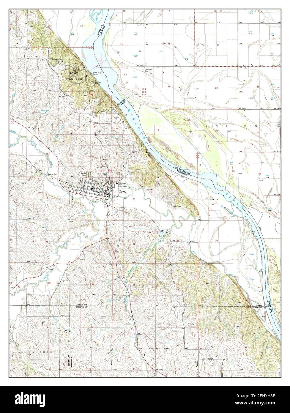 Map of ponca nebraska Cut Out Stock Images & Pictures Alamy