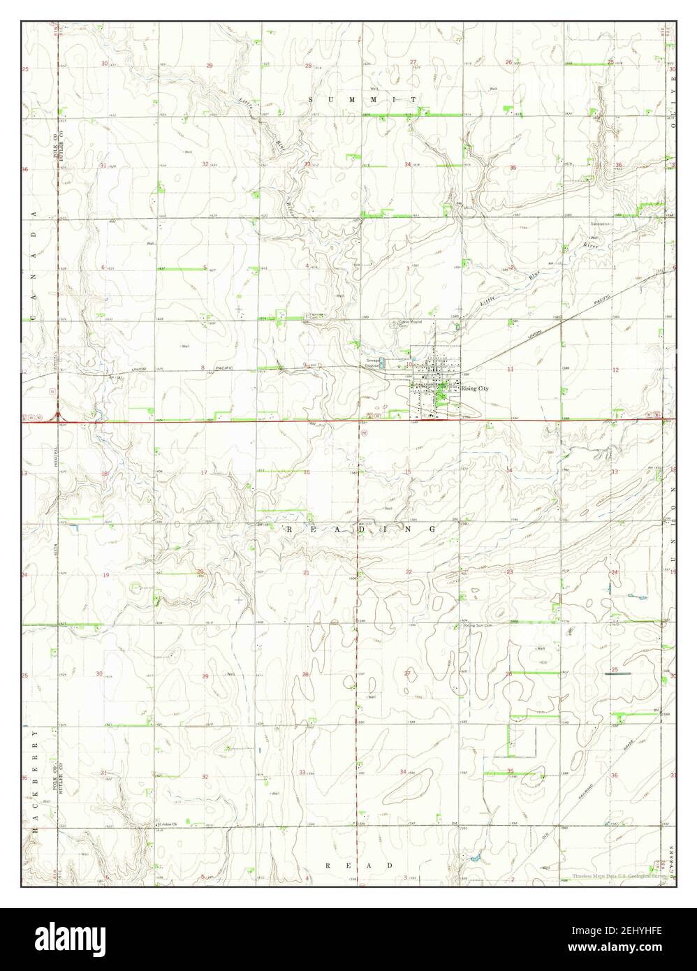 Rising City, Nebraska, map 1965, 124000, United States of America by