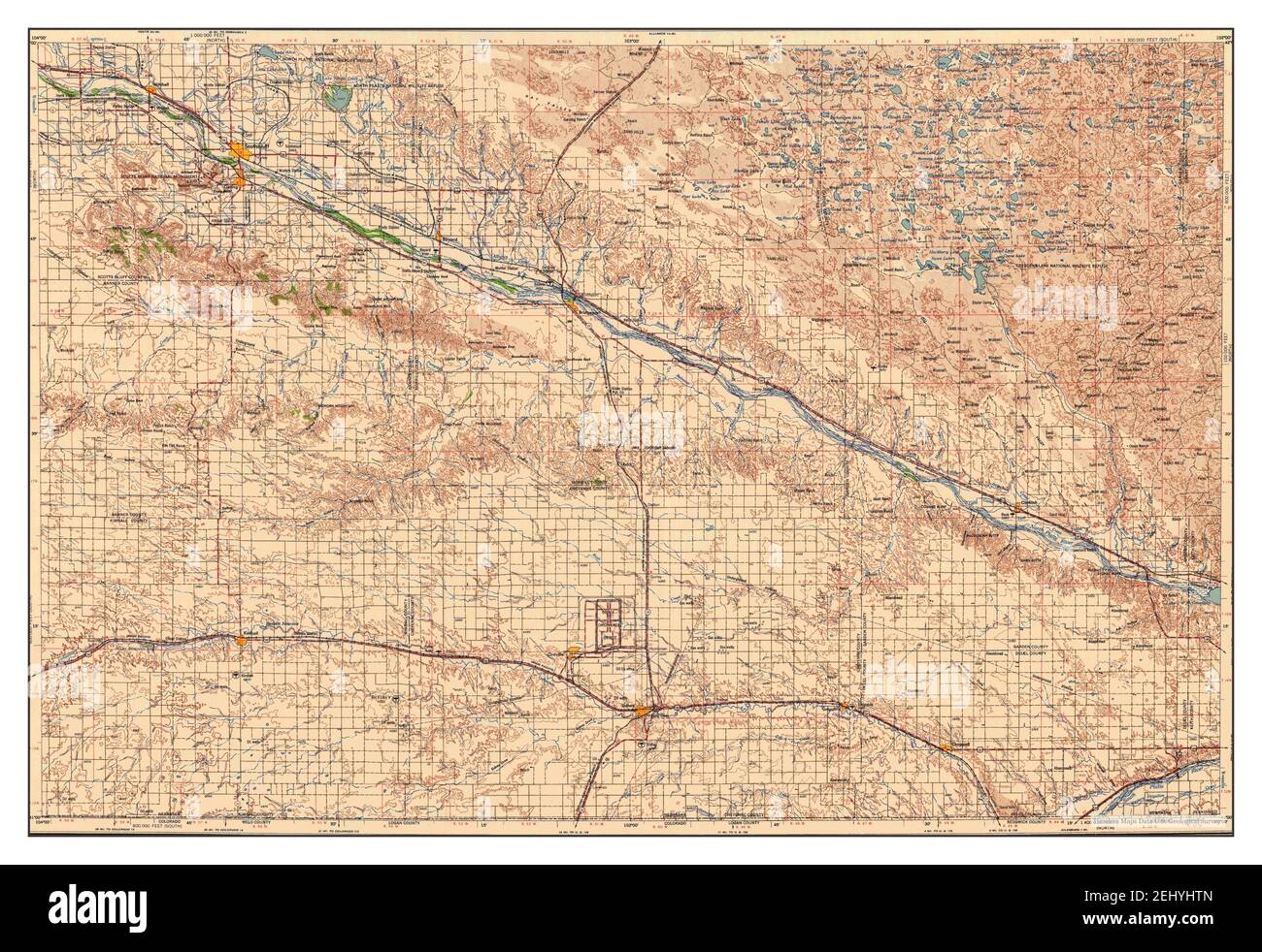 Scottsbluff, Nebraska, map 1958, 1250000, United States of America by