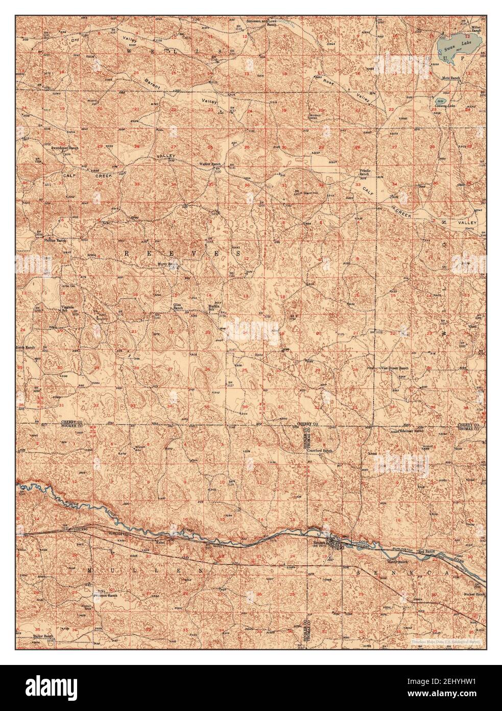 Seneca, Nebraska, map 1951, 162500, United States of America by