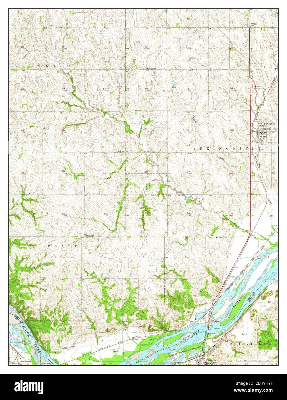 Springfield, Nebraska, map 1956, 124000, United States of America by