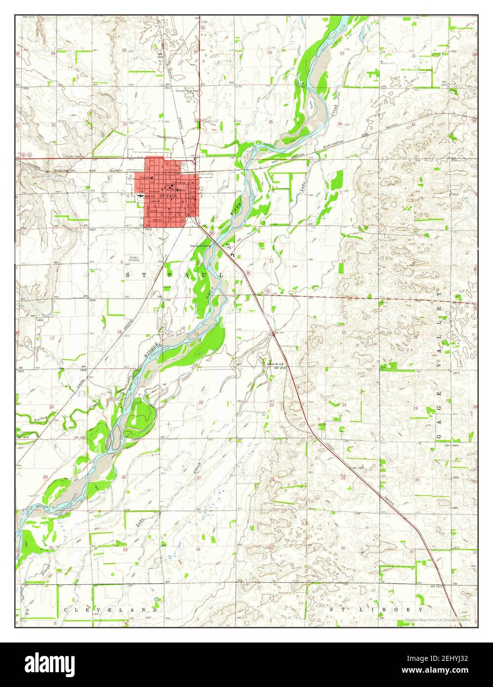 St Paul, Nebraska, map 1960, 124000, United States of America by