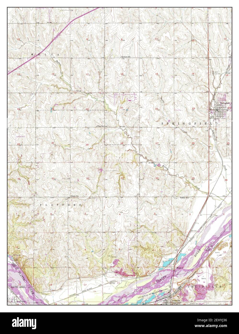 Springfield, Nebraska, map 1956, 124000, United States of America by