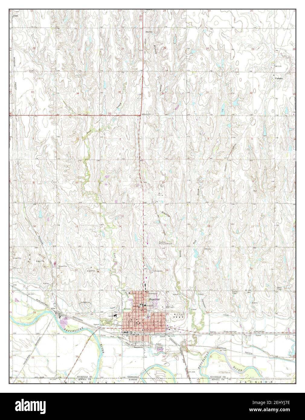Map of superior nebraska hires stock photography and images Alamy
