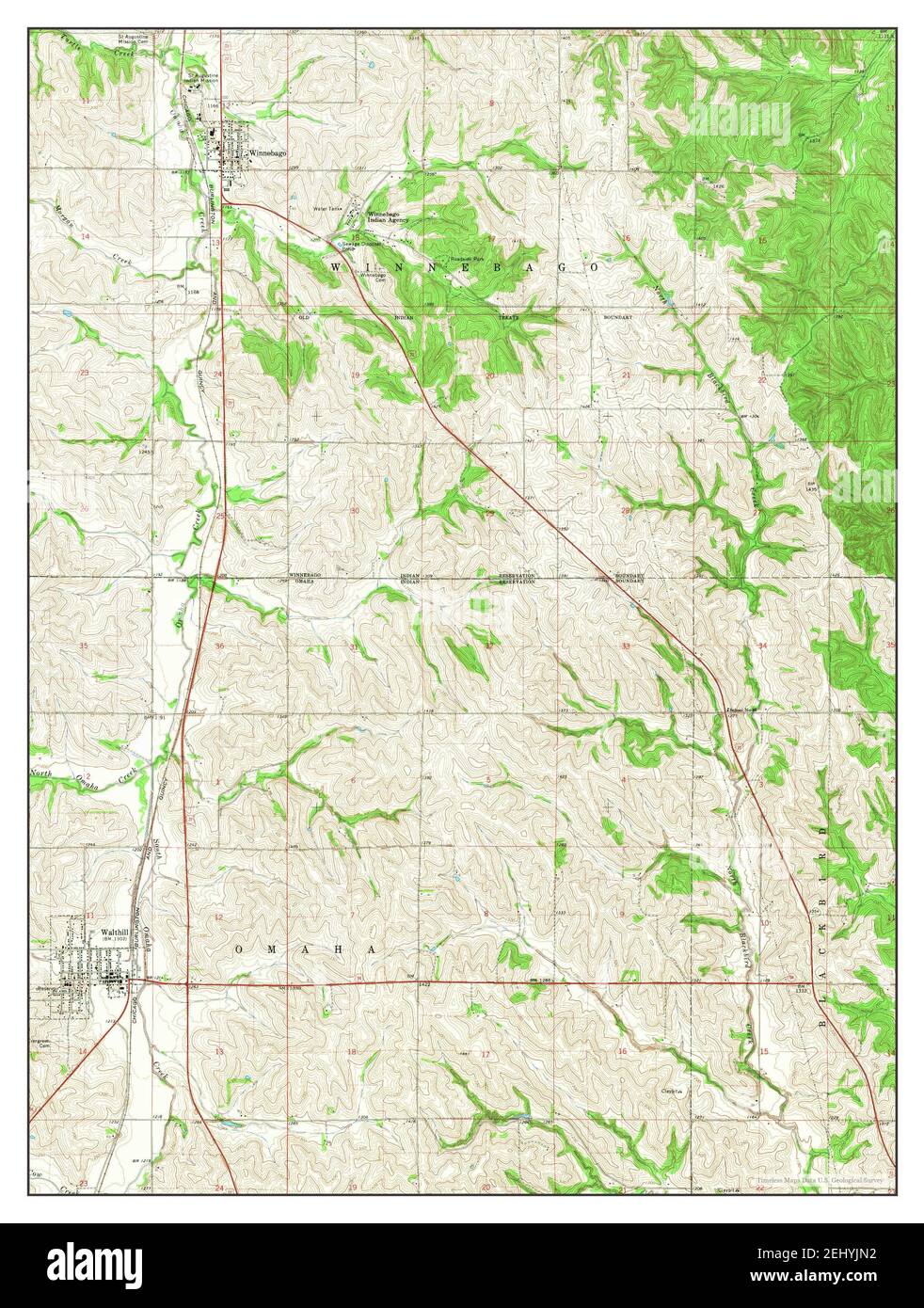 Walthill, Nebraska, map 1966, 124000, United States of America by