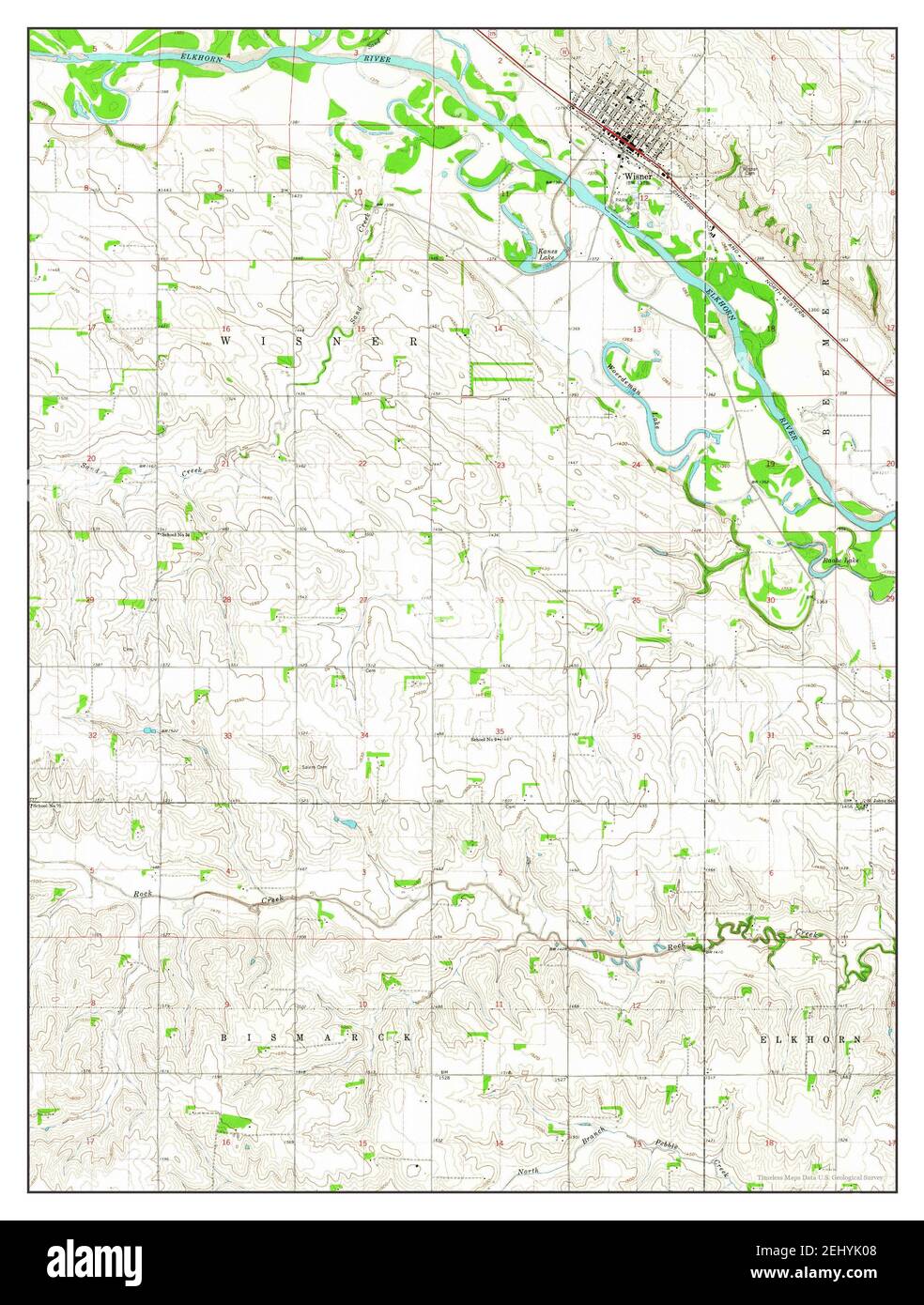 Wisner, Nebraska, map 1963, 124000, United States of America by