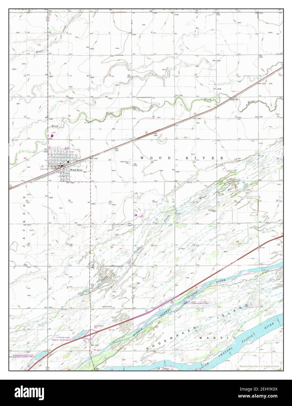 Map of wood river nebraska hires stock photography and images Alamy