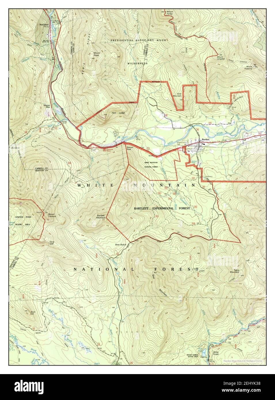 Map of bartlett new hampshire Cut Out Stock Images & Pictures Alamy