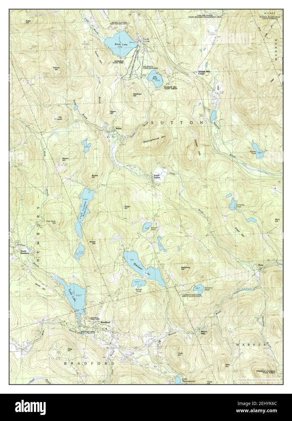 Bradford, New Hampshire, map 1998, 1:24000, United States of America by 