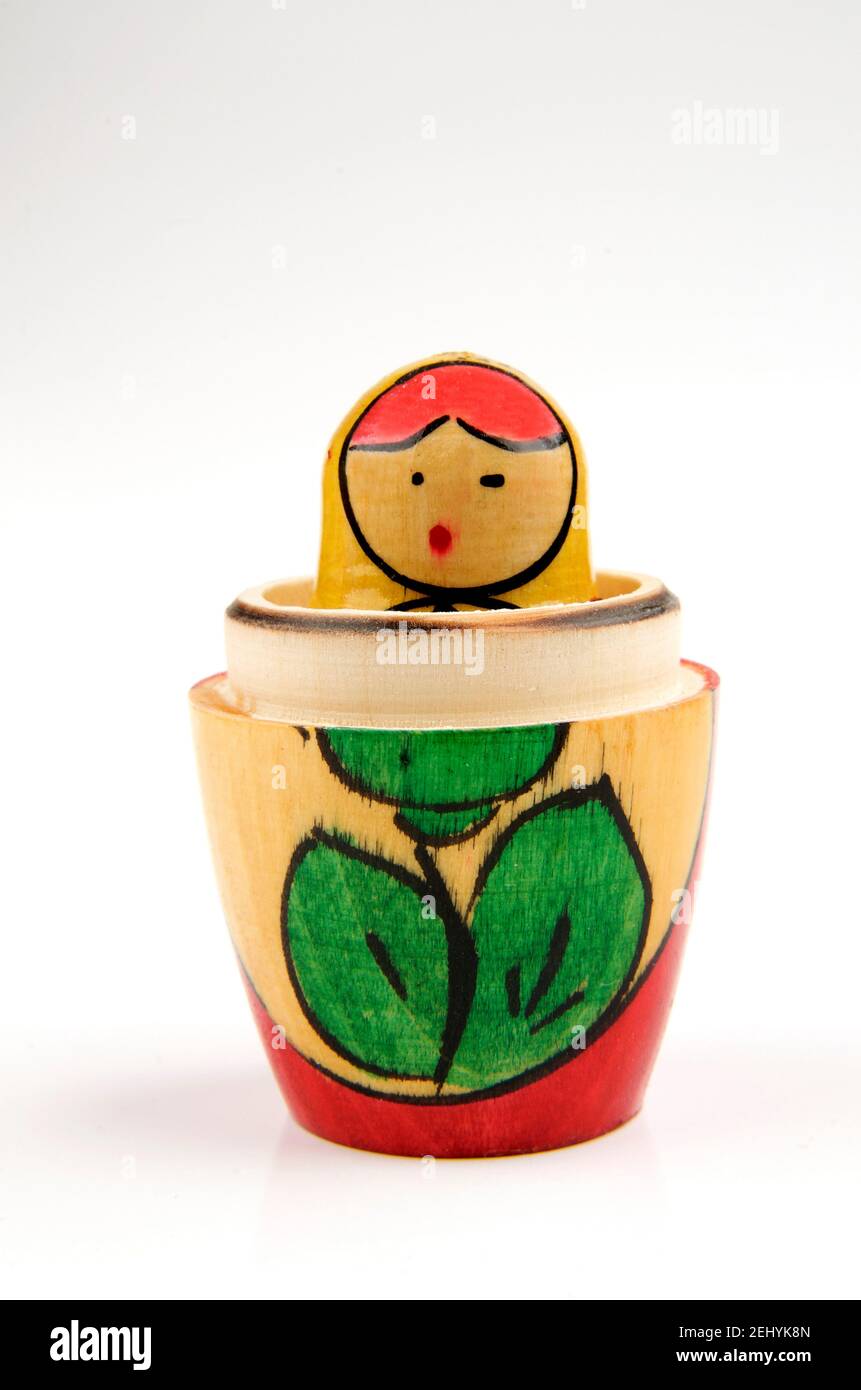 Russian doll on white background Stock Photo