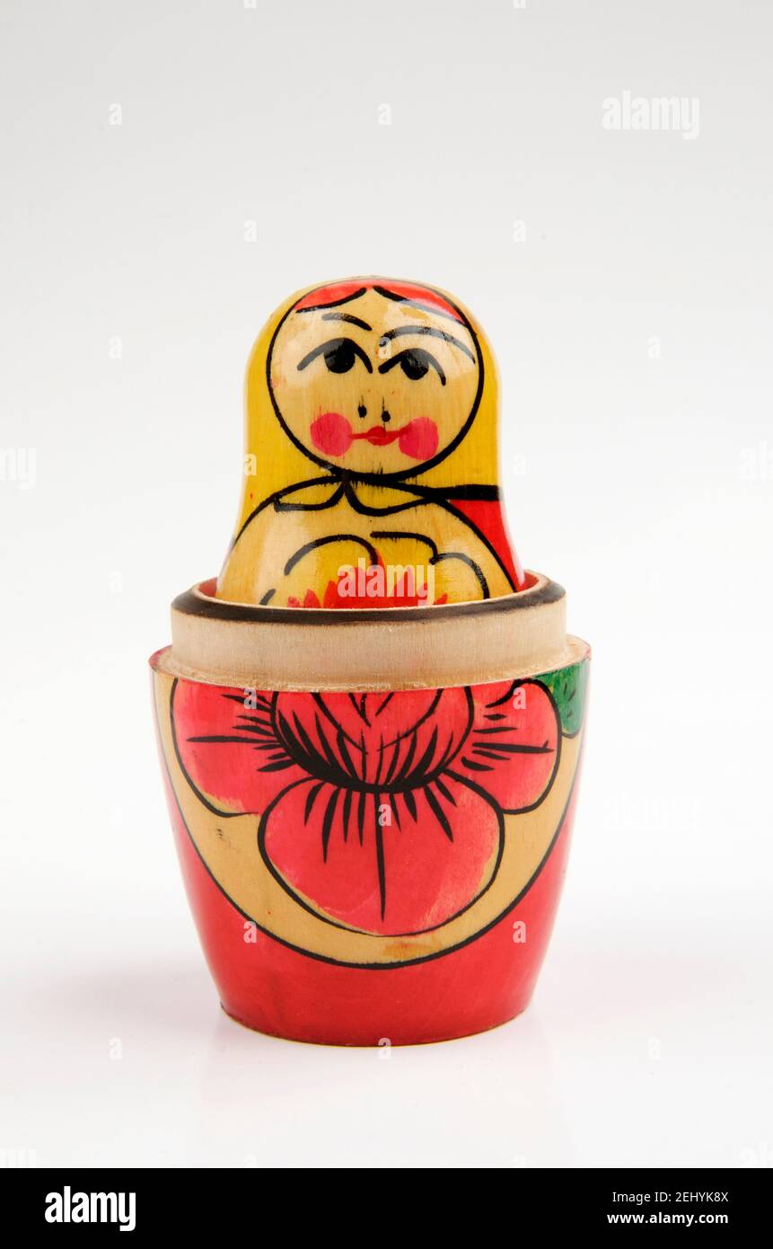 Russian doll on white background Stock Photo