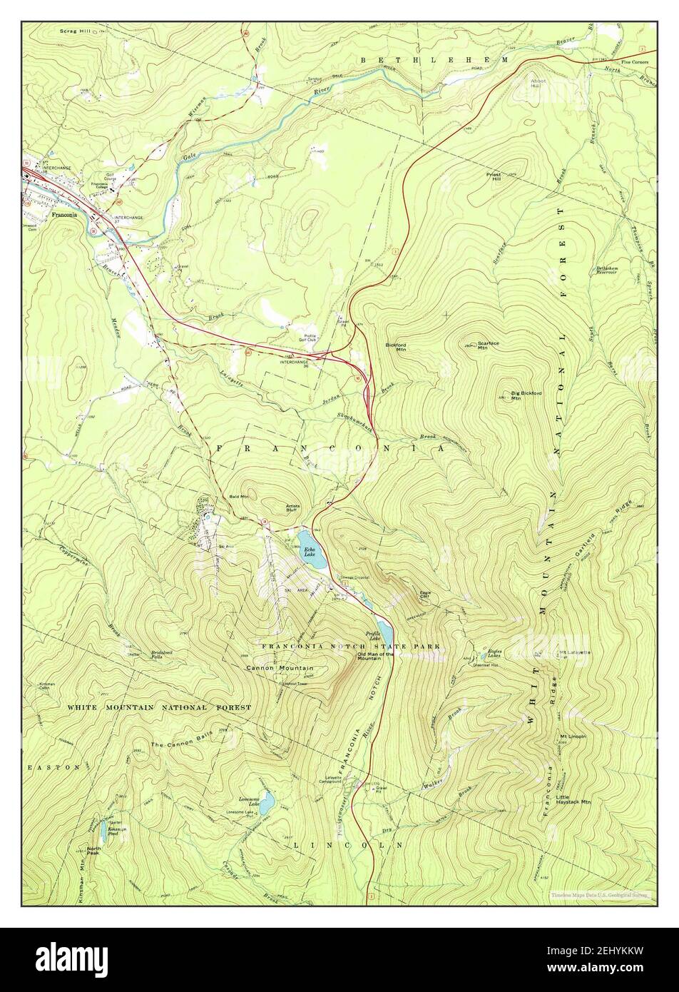 Franconia, New Hampshire, map 1967, 124000, United States of America