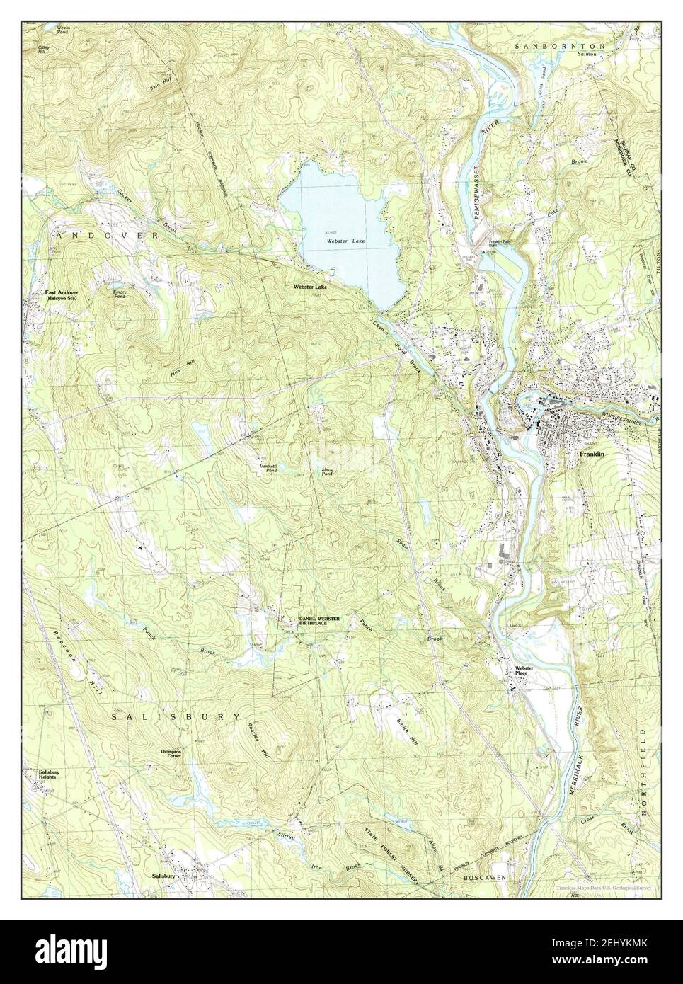 Franklin new hampshire map Cut Out Stock Images & Pictures - Alamy