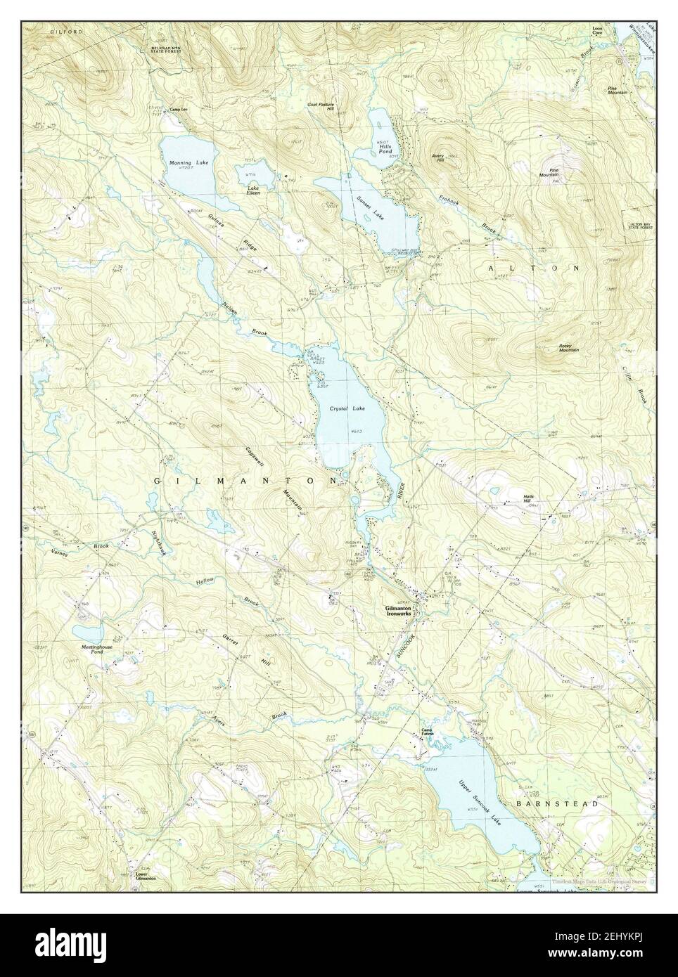 Gilmanton Ironworks, New Hampshire, map 1987, 124000, United States of
