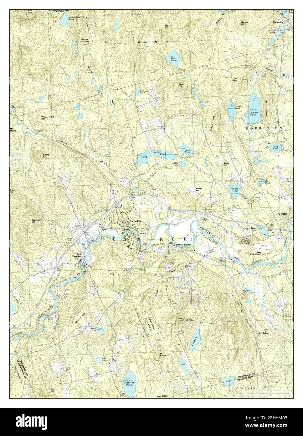 Henniker, New Hampshire, map 1995, 124000, United States of America by