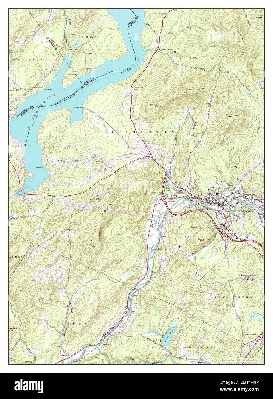 Littleton, New Hampshire, map 1971, 124000, United States of America