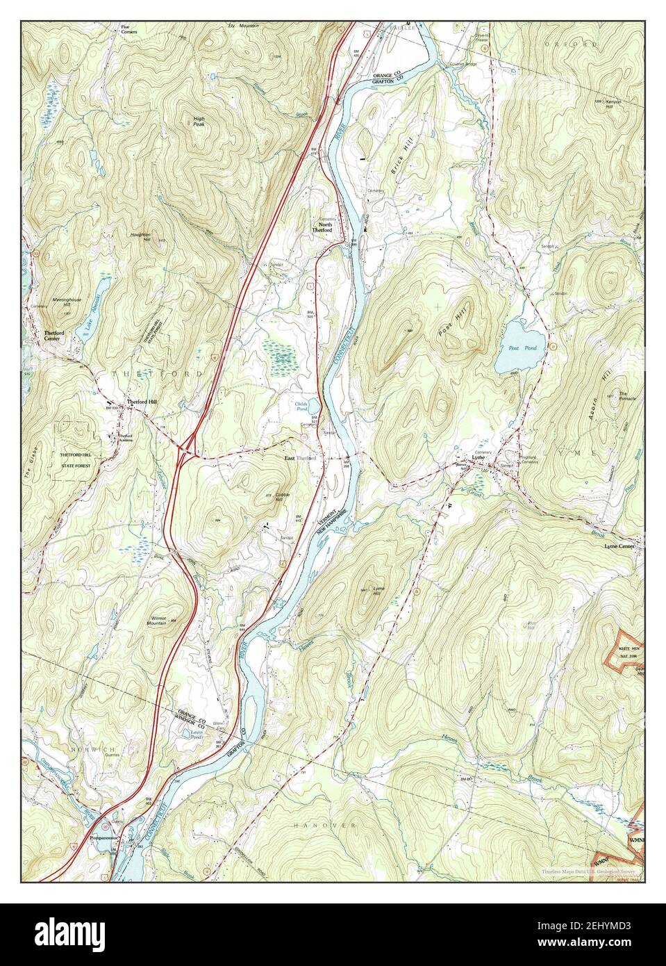 Lyme, New Hampshire, map 1996, 124000, United States of America by
