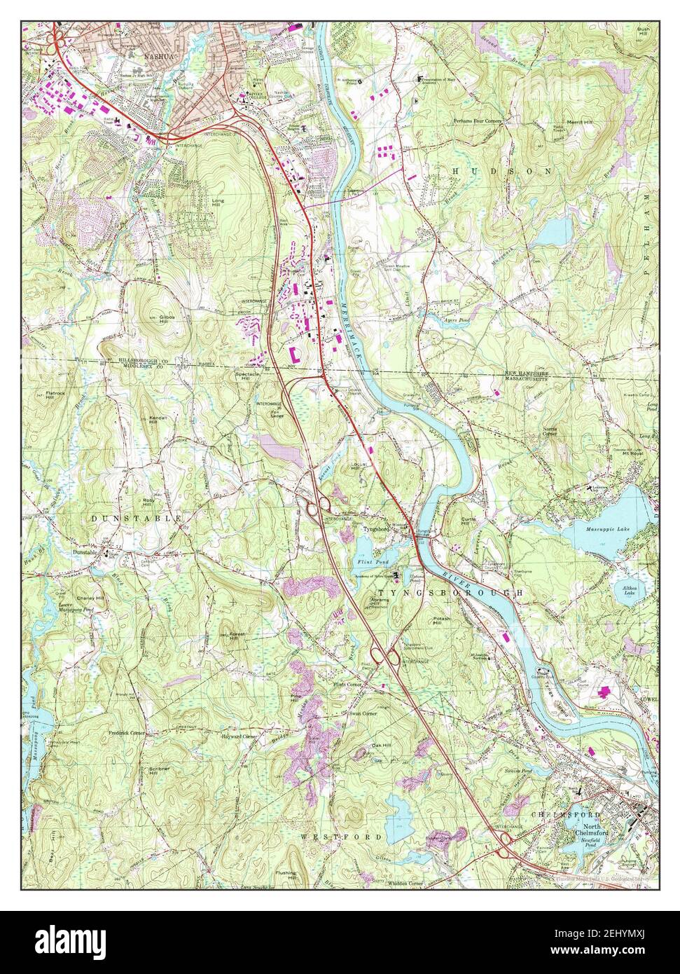 Nashua South, New Hampshire, map 1965, 1:24000, United States of ...